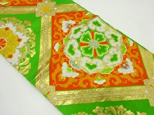 アンティーク　襷に華紋模様織り出し袋帯（材料）